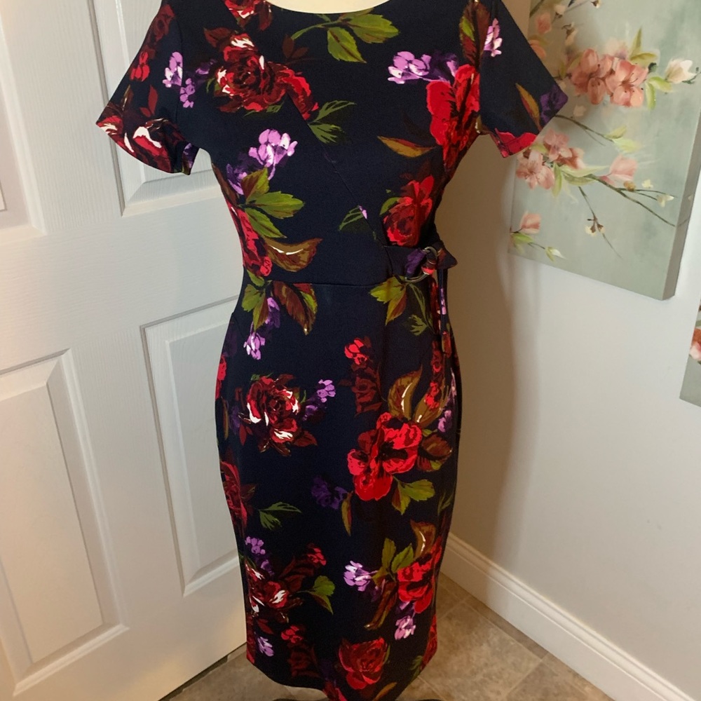 Worn once Enfocus Dress Size 4, Navy Base Color
